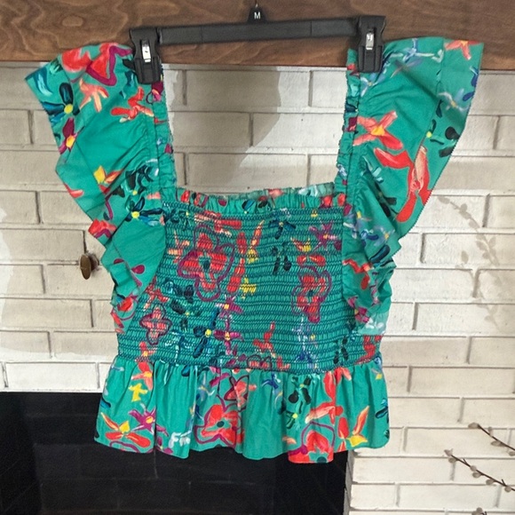 Colorful Floral Ruffle Blouse - Picture 4 of 4